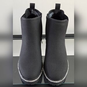 Brandy Melville Black Ankle Boots with Silver Accents